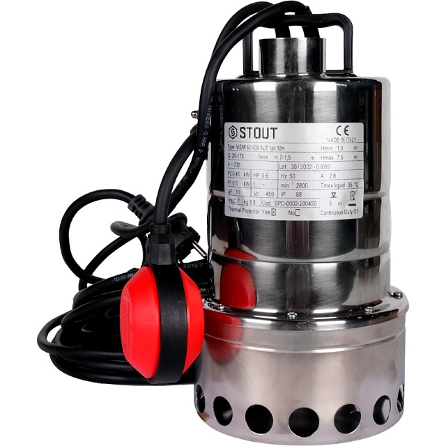 ����� ��������� STOUT � ���������, ������ 10 �, 230V, Q=175 �/���, H=7,5 �